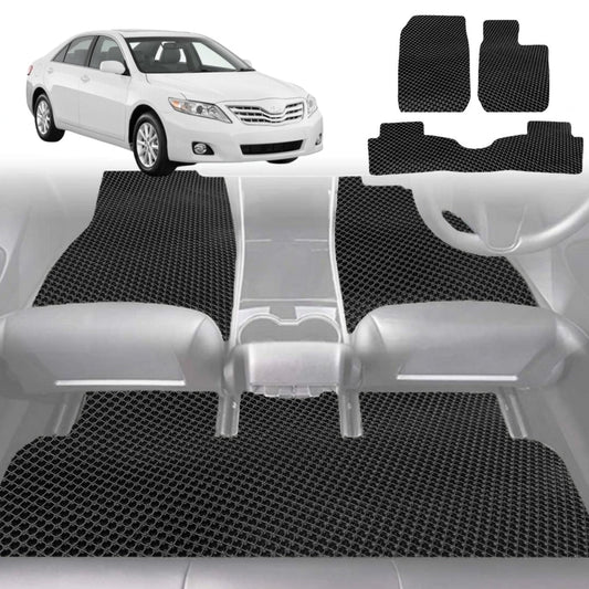 6D Diamond Car Floor Mats for Toyota Camry 2006-2011-Full Set-Black-Outback GT