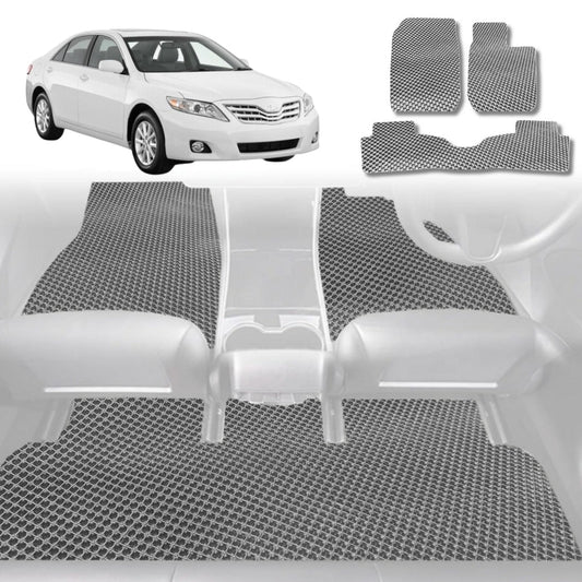 6D Diamond Car Floor Mats for Toyota Camry 2006-2011-Full Set-Grey-Outback GT