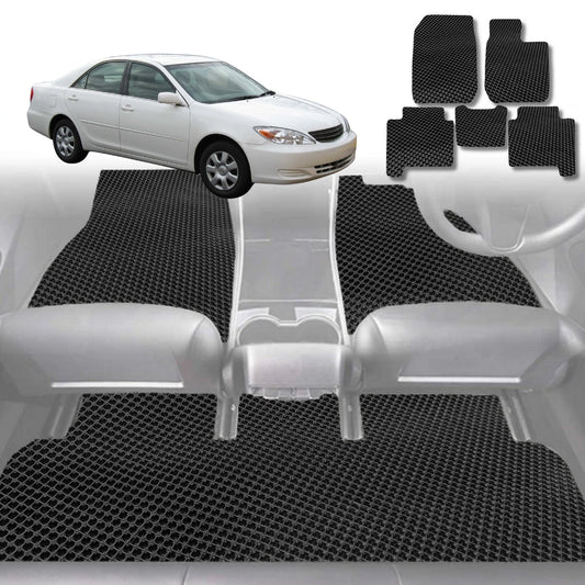 6D Diamond Car Floor Mats for Toyota Camry (XV30)2002-2006-Full Set-Black-Outback GT