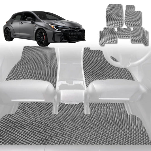 6D Diamond Car Floor Mats for Toyota Corolla 2002-2007-Full Set-Grey-Outback GT