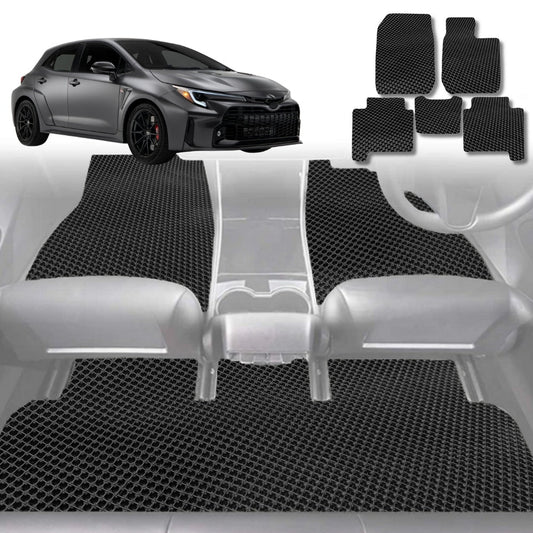 6D Diamond Car Floor Mats for Toyota Corolla 2002-2007-Full Set-Black-Outback GT