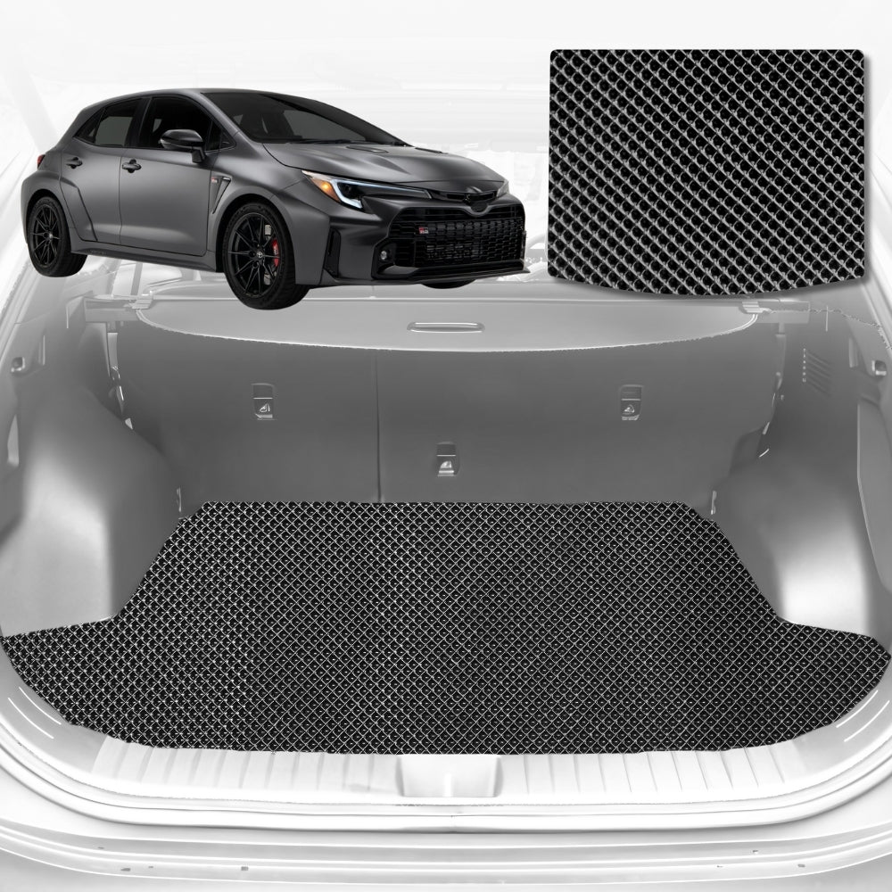 6D Diamond Car Boot Mat for Toyota Corolla Hatch/Sedan (E120/130)2002-2007-Cargo Mat-Black-Outback GT