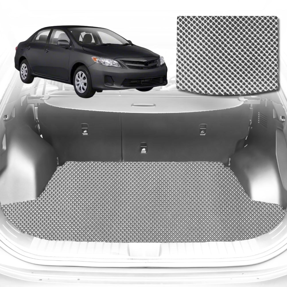6D Diamond Car Boot Mat for Toyota Corolla Hatch/Sedan (E140/150)2007-2012-Cargo Mat-Grey-Outback GT