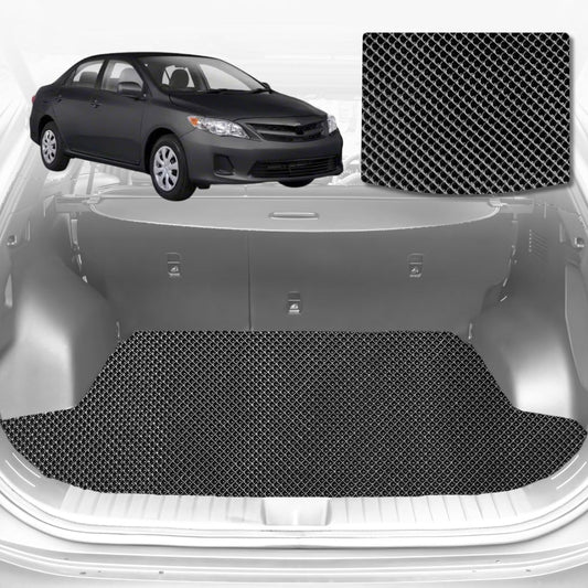 6D Diamond Car Boot Mat for Toyota Corolla Hatch/Sedan (E140/150)2007-2012-Cargo Mat-Black-Outback GT