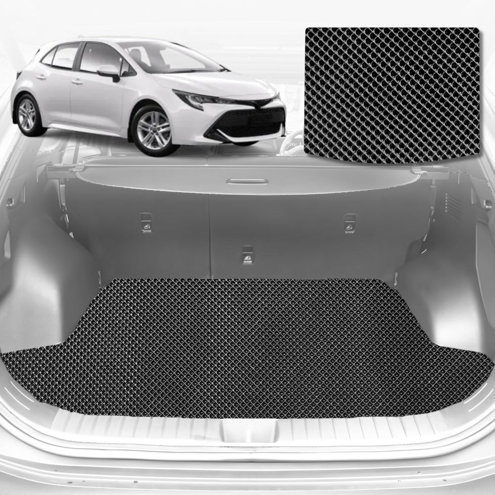 6D Diamond Car Boot Mat for Toyota Corolla Hatch (E160/170/180)2013-2018-Cargo Mat-Black-Outback GT