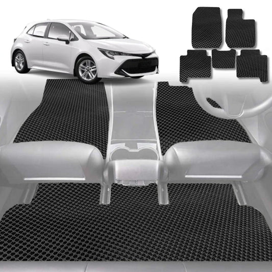 6D Diamond Car Floor Mats for Toyota Corolla 2013-2018-Full Set-Black-Outback GT