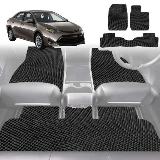 6D Diamond Car Floor Mats for Toyota Corolla 2018-Current-Full Set-Black-Outback GT