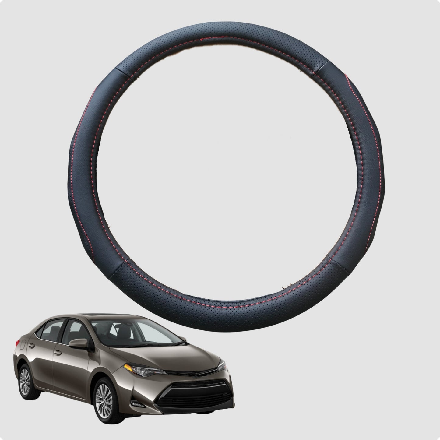 Steering Wheel Cover for Toyota Corolla 2018-Current 38CM Leather | Circle
