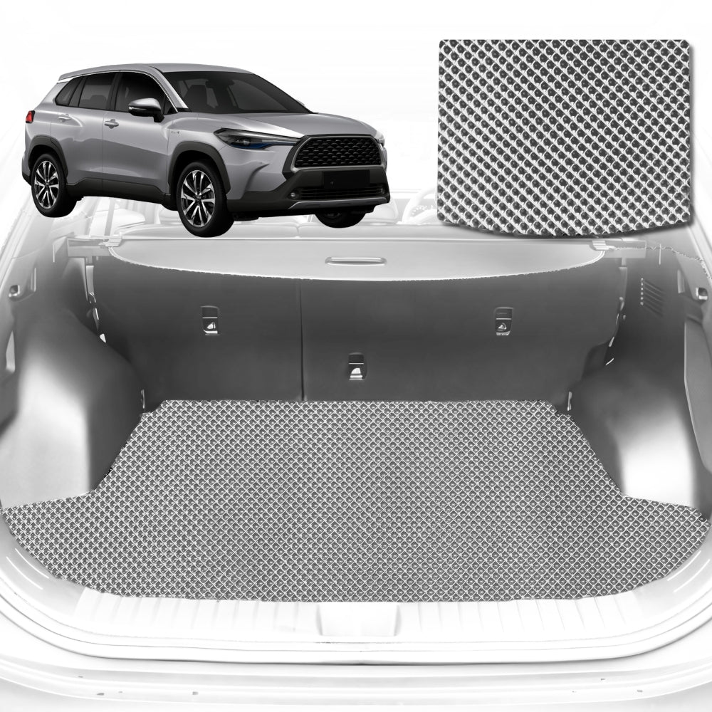 6D Diamond Car Boot Mat for Toyota Corolla Cross (XG10)2020-Current-Cargo Mat-Grey-Outback GT