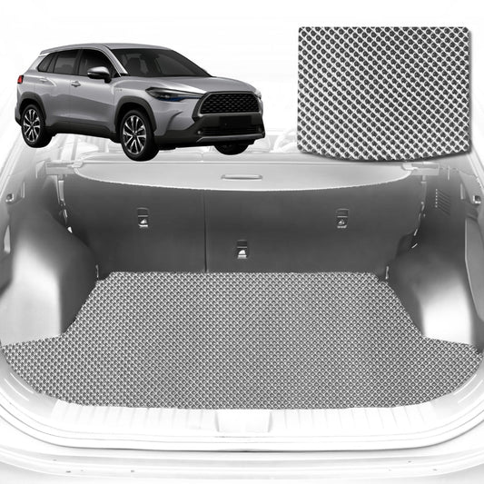 6D Diamond Car Boot Mat for Toyota Corolla Cross (XG10)2020-Current-Cargo Mat-Grey-Outback GT