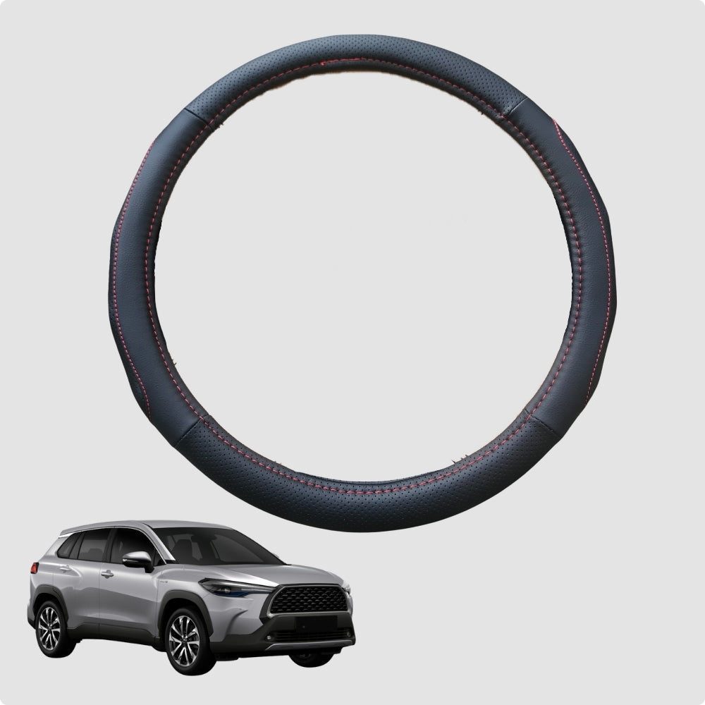 Steering Wheel Cover for Toyota Corolla Cross 2020-Current 38CM Leather | Circle