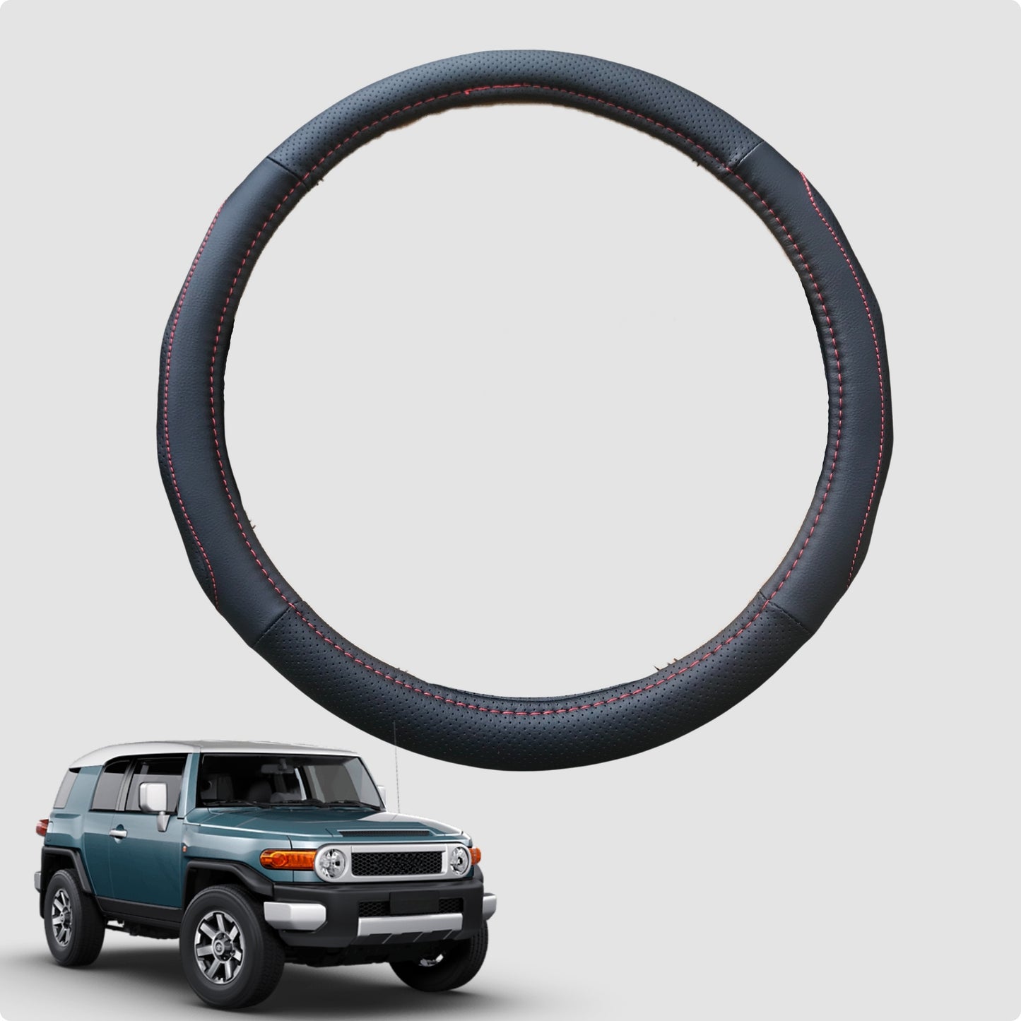 Steering Wheel Cover for Toyota FJ Cruiser 2010-2017 38CM Leather | Circle