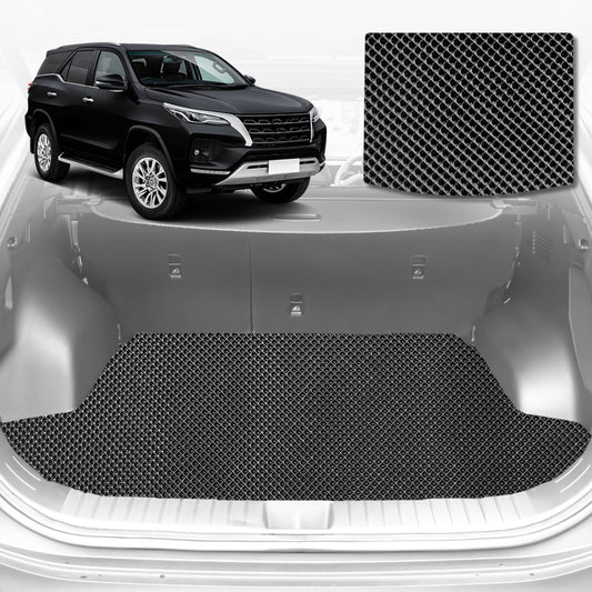 6D Diamond Car Boot Mat for Toyota Fortuner (AN150/AN160)2015-Current-Cargo Mat-Black-Outback GT