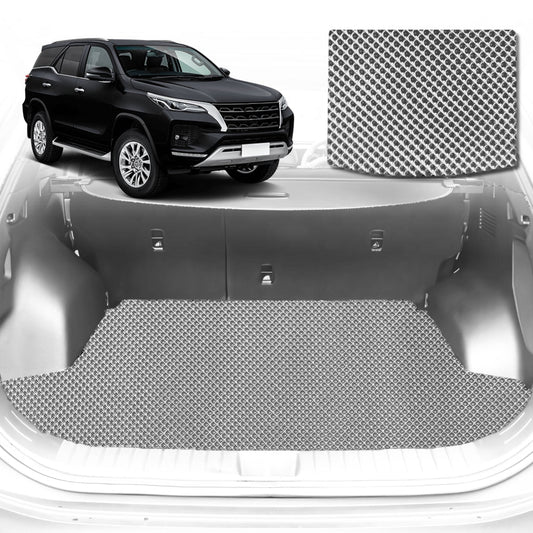 6D Diamond Car Boot Mat for Toyota Fortuner (AN150/AN160)2015-Current-Cargo Mat-Grey-Outback GT