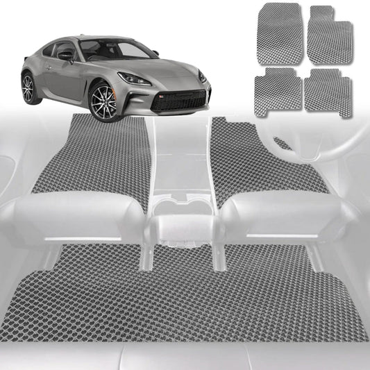 6D Diamond Car Floor Mats for Toyota GR86 2022-Current-Full Set-Grey-Outback GT