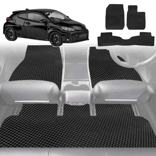 6D Diamond Car Floor Mats for Toyota GR Yaris 2021-Current-Full Set-Black-Outback GT