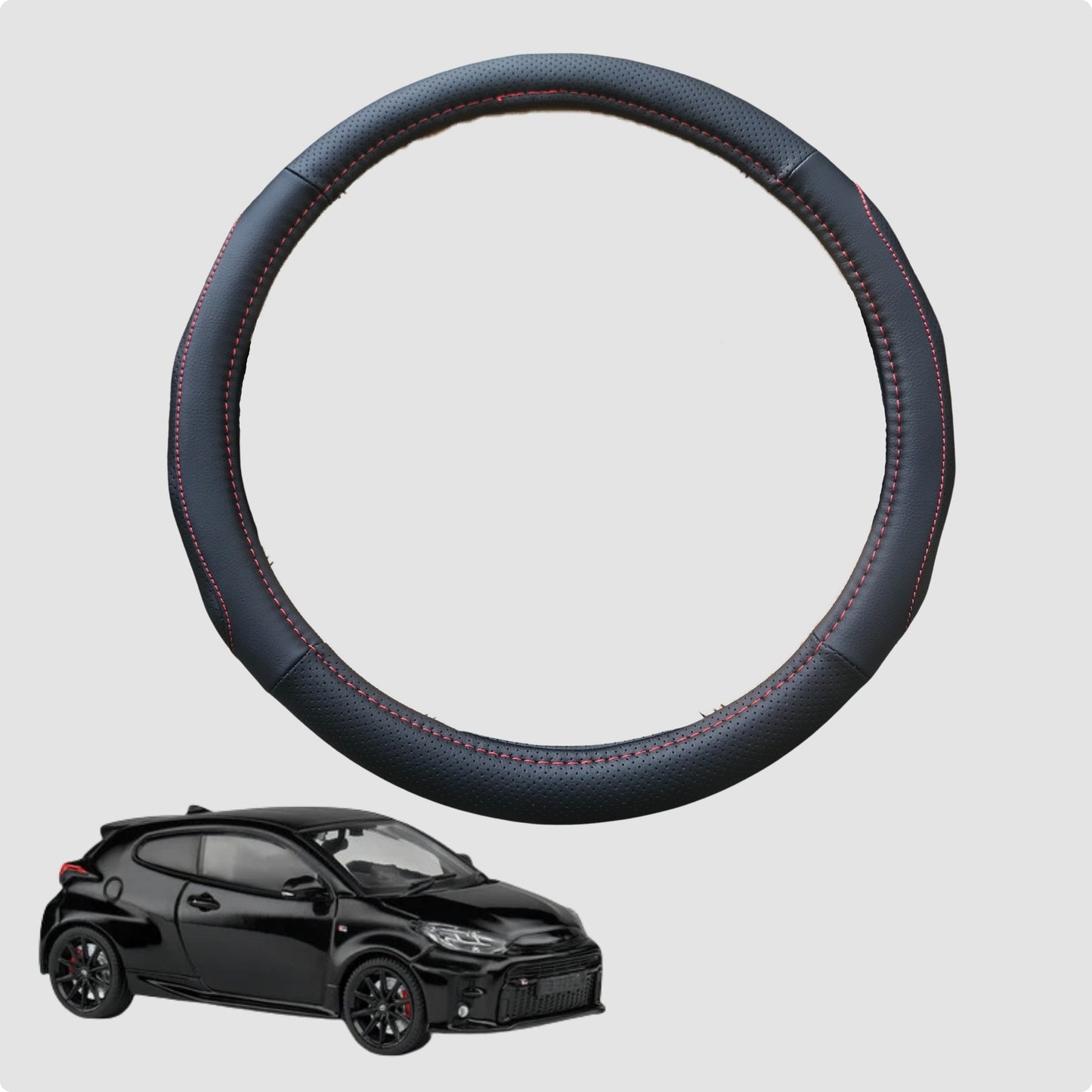 Steering Wheel Cover for Toyota GR Yaris 2021-Current 38CM Leather | Circle