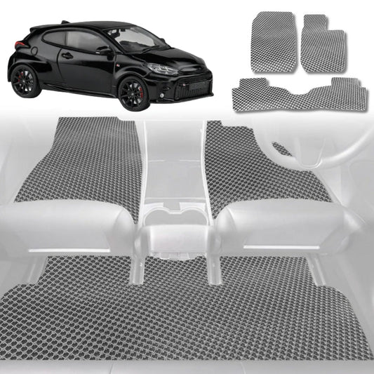 6D Diamond Car Floor Mats for Toyota GR Yaris 2021-Current-Full Set-Grey-Outback GT