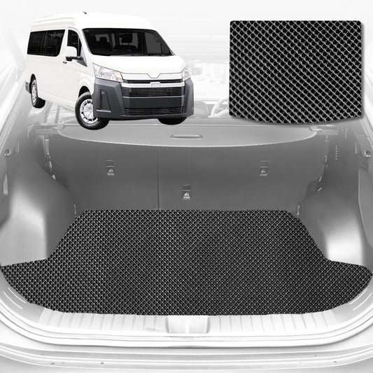 6D Diamond Car Boot Mat for Toyota Hiace Van (LWB)2005-2019-Cargo Mat-Black-Outback GT