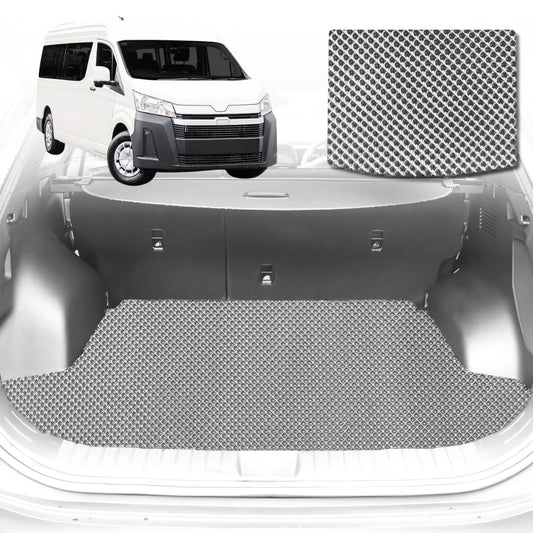 6D Diamond Car Boot Mat for Toyota Hiace Van (LWB)2005-2019-Cargo Mat-Grey-Outback GT