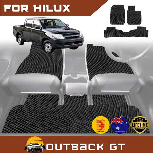 6D Diamond Car Floor Mats for Toyota Hilux Double Cab 1997-2005 Full Set | Heavy Duty Carpet Liner