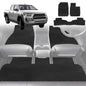 6D Diamond Car Floor Mats for Toyota Hilux Double Cab 2015-Current-Full Set-Black-Outback GT