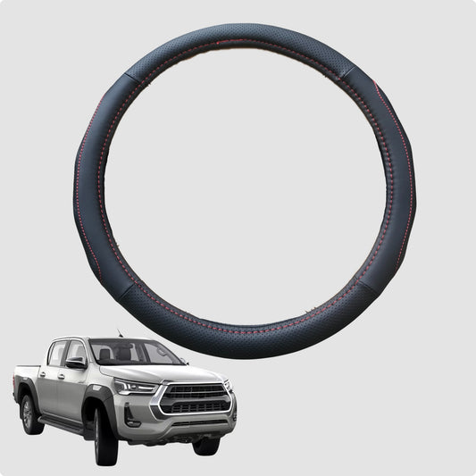 Steering Wheel Cover for Toyota Hilux Double Cab 2015-Current 38CM Leather | Circle