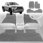6D Diamond Car Floor Mats for Toyota Hilux Double Cab 2015-Current-Full Set-Grey-Outback GT