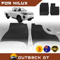 6D Diamond Car Floor Mats for Toyota Hilux Single Cab 2015-Current Front Set | Heavy Duty Carpet Liner