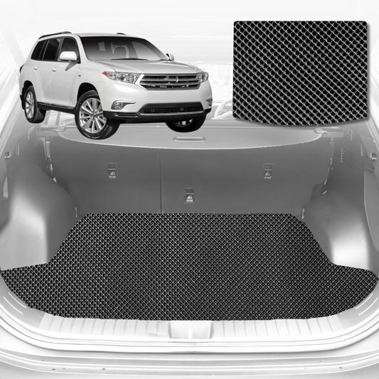6D Diamond Car Boot Mat for Toyota Kluger (XU40)2007-2013-Cargo Mat-Black-Outback GT