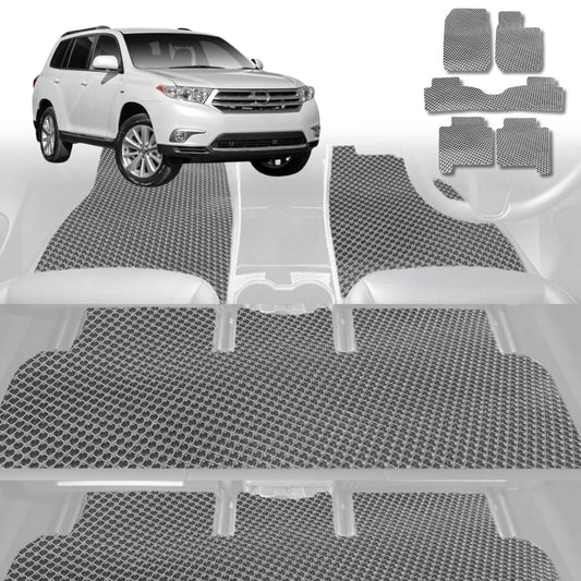 6D Diamond Car Floor Mats for Toyota Kluger 2007-2013-Ultimate Set-Grey-Outback GT