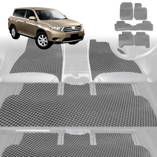 6D Diamond Car Floor Mats for Toyota Kluger 2014-2020-Ultimate Set-Grey-Outback GT