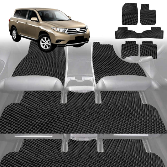 6D Diamond Car Floor Mats for Toyota Kluger 2014-2020-Ultimate Set-Black-Outback GT