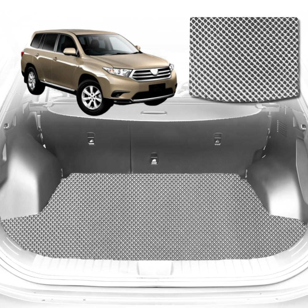 6D Diamond Car Boot Mat for Toyota Kluger (XU50)2014-2020-Cargo Mat-Grey-Outback GT