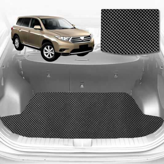 6D Diamond Car Boot Mat for Toyota Kluger (XU50)2014-2020-Cargo Mat-Black-Outback GT