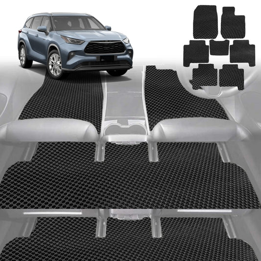 6D Diamond Car Floor Mats for Toyota Kluger 2021-Current-Ultimate Set-Black-Outback GT
