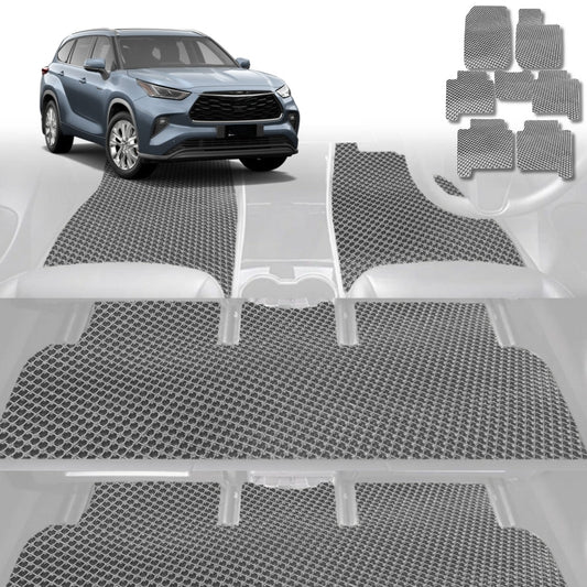 6D Diamond Car Floor Mats for Toyota Kluger 2021-Current-Ultimate Set-Grey-Outback GT