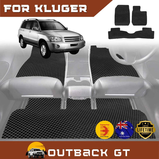 6D Diamond Car Floor Mats for Toyota Kluger (XU20)2001-2007 Full Set | Heavy Duty Carpet Liner