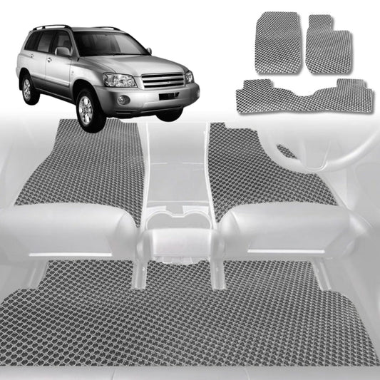 6D Diamond Car Floor Mats for Toyota Kluger (XU20)2001-2007-Full Set-Grey-Outback GT