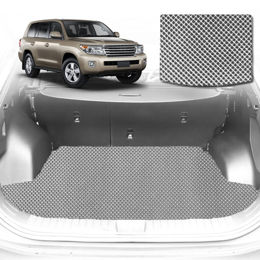 6D Diamond Car Boot Mat for Toyota LandCruiser 200 (GX GXL)2012-2021-Cargo Mat-Grey-Outback GT