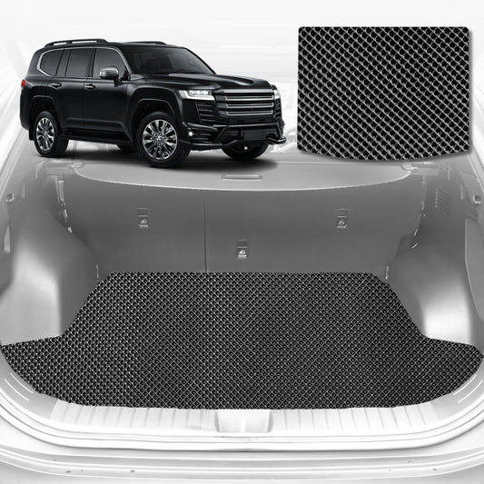 6D Diamond Car Boot Mat for Toyota LandCruiser 200 (GX GXL)2012-2021-Cargo Mat-Black-Outback GT