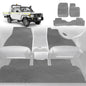 6D Diamond Car Floor Mats for Toyota LandCruiser 79 Series Double Cab 2012-Current-Full Set-Grey-Outback GT