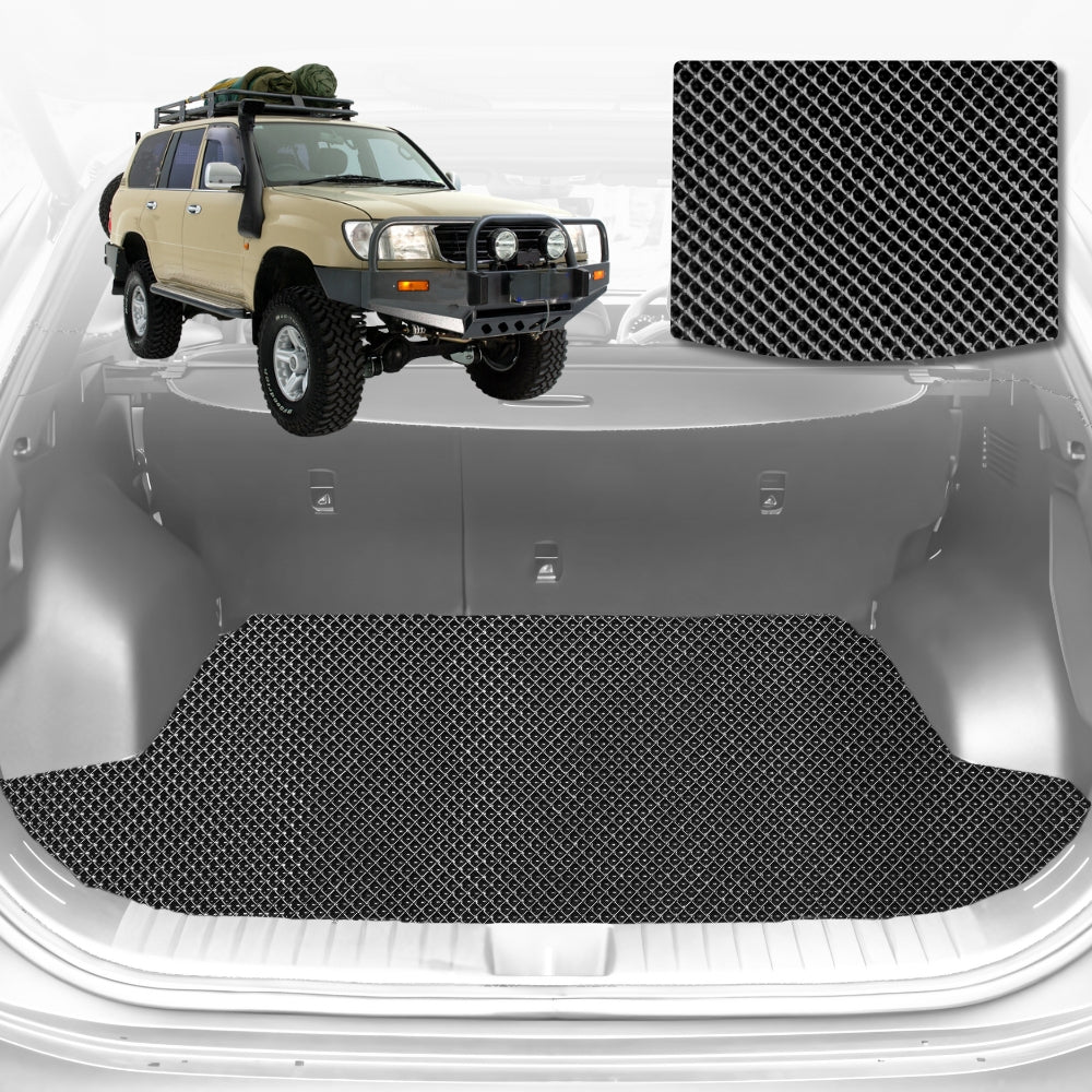 6D Diamond Car Boot Mat for Toyota LandCruiser 80 1990-1998-Cargo Mat-Black-Outback GT