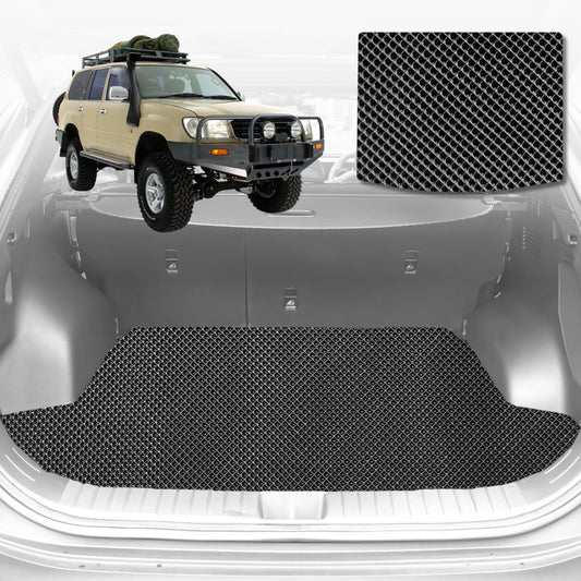 6D Diamond Car Boot Mat for Toyota LandCruiser 80 1990-1998-Cargo Mat-Black-Outback GT