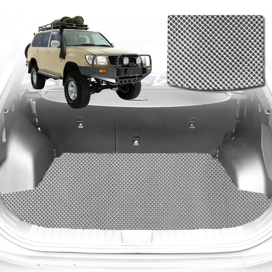 6D Diamond Car Boot Mat for Toyota LandCruiser 80 1990-1998-Cargo Mat-Grey-Outback GT