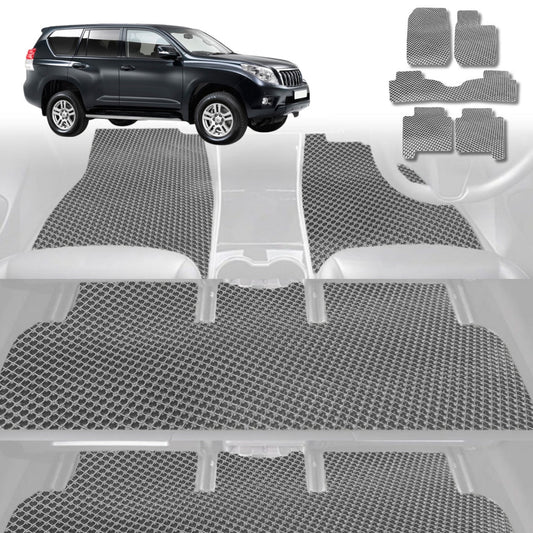6D Diamond Car Floor Mats for Toyota Prado 2009-2013-Ultimate Set-Grey-Outback GT