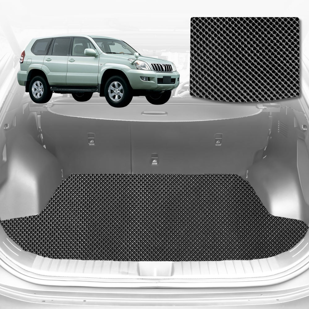 6D Diamond Car Boot Mat for Toyota Prado (J120)2002-2009-Cargo Mat-Black-Outback GT