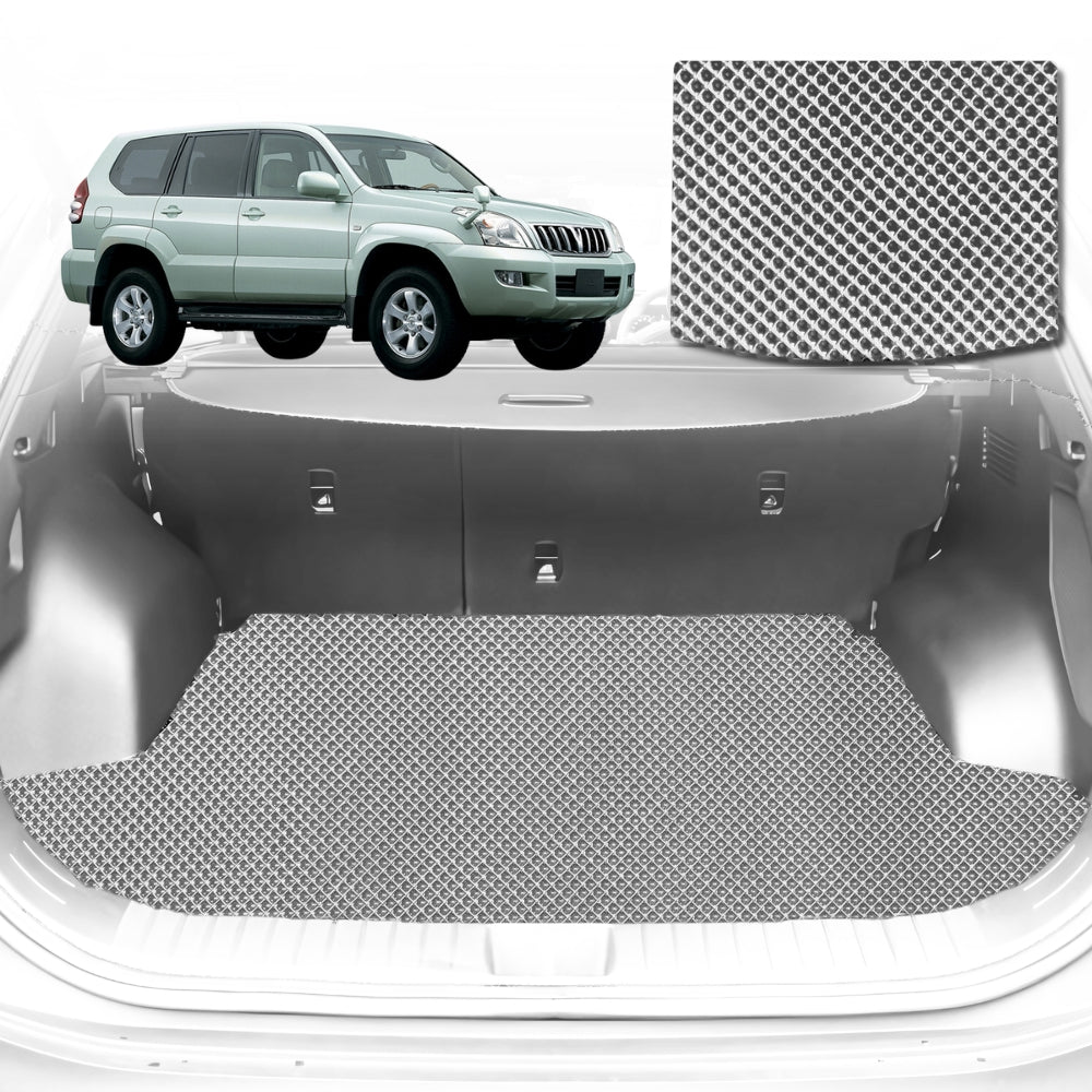 6D Diamond Car Boot Mat for Toyota Prado (J120)2002-2009-Cargo Mat-Grey-Outback GT