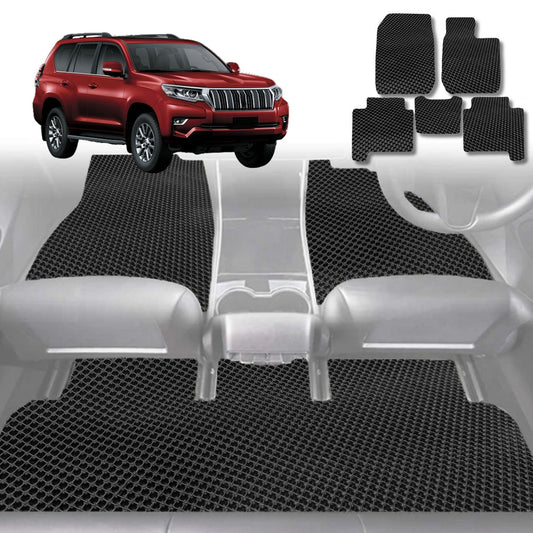 6D Diamond Car Floor Mats for Toyota Prado 2013-Current-Ultimate Set-Black-Outback GT