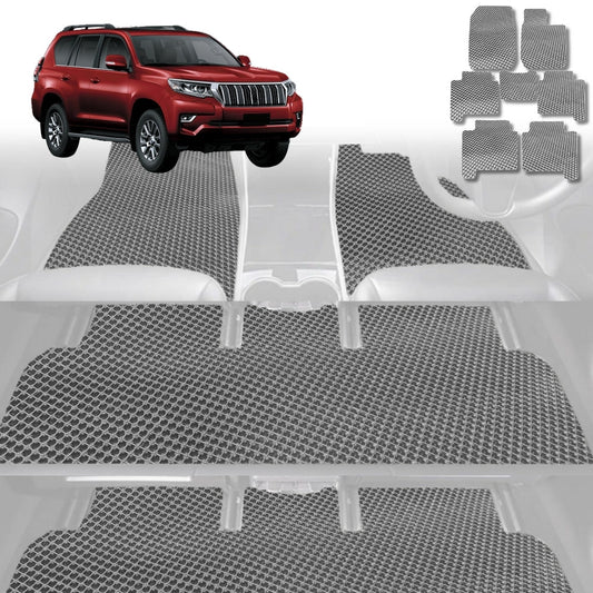 6D Diamond Car Floor Mats for Toyota Prado 2013-Current-Ultimate Set-Grey-Outback GT